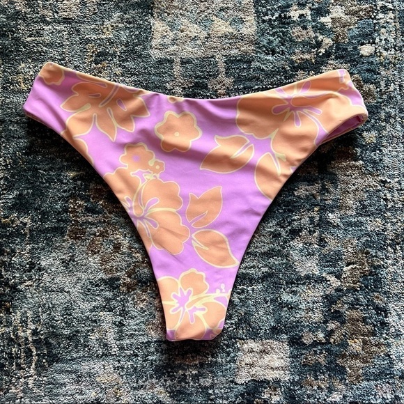 Hibiscus Pink and Orange Bikini Bottoms Small - Picture 3 of 8